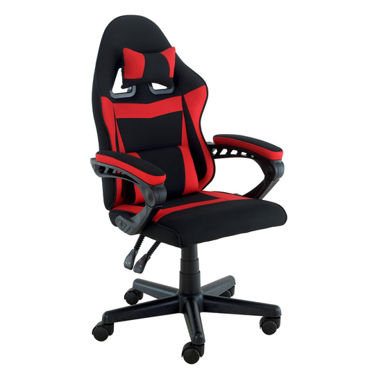 Sarantino Antre Kids Study Gaming Chair Black Red Computer Desk Seat Adjustable Height, Ergonomic Back Support, Padded Armrests