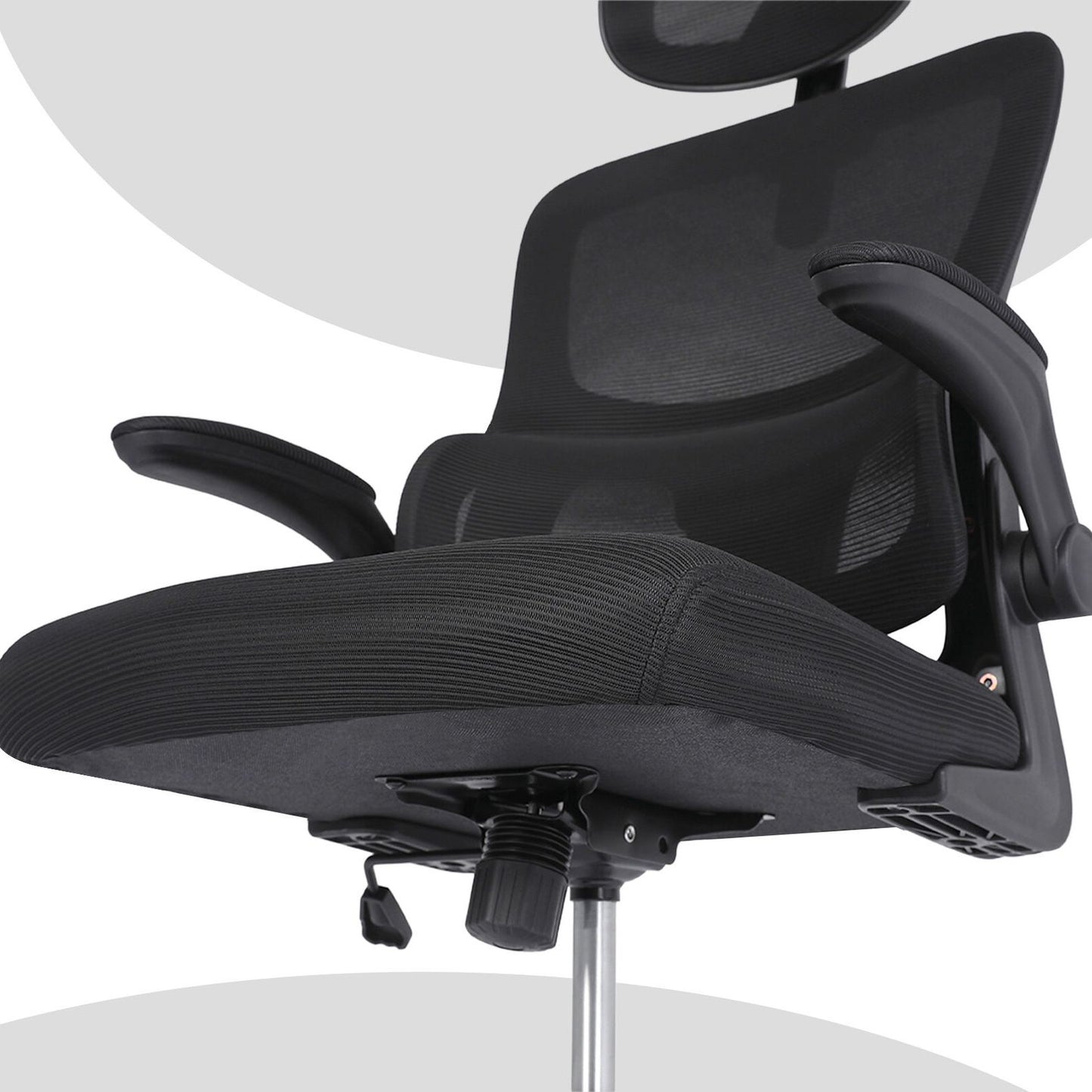 Work Office Chair - Lumber Support, Flip-up Armrest, Adjustable Headrest SITIO - Black