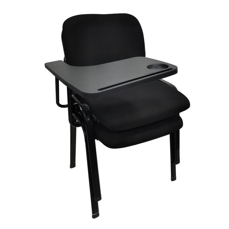 NNECN Lecture Chair with Table Top for Classroom Lecture Training Conference (Set of 6-Black)